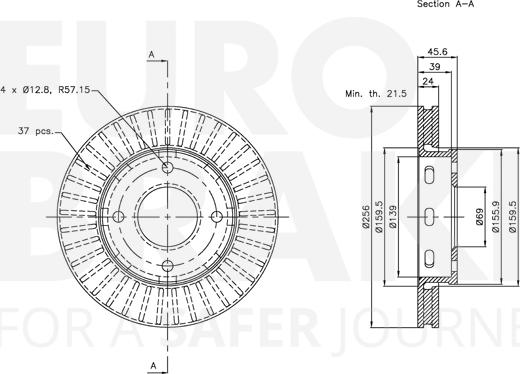 Eurobrake 5815313035 - Kočioni disk www.molydon.hr