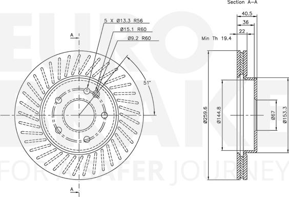 Eurobrake 5815313346 - Kočioni disk www.molydon.hr