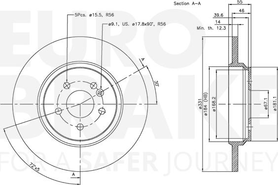 Eurobrake 5815313357 - Kočioni disk www.molydon.hr