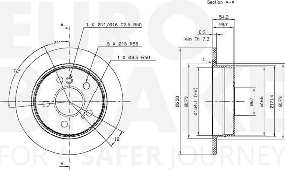 Eurobrake 5815313307 - Kočioni disk www.molydon.hr