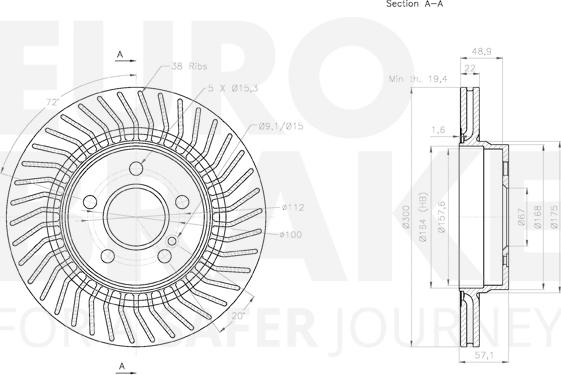 Eurobrake 58153133105 - Kočioni disk www.molydon.hr