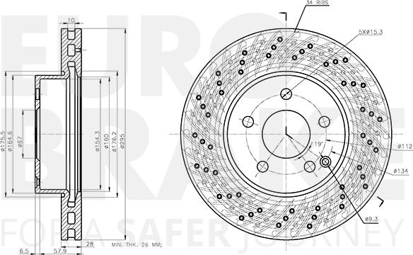 Eurobrake 58153133110 - Kočioni disk www.molydon.hr