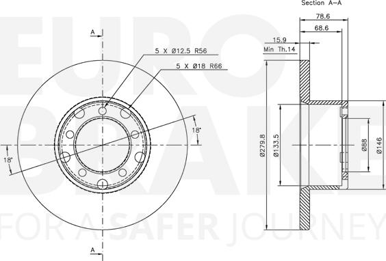 Eurobrake 5815313311 - Kočioni disk www.molydon.hr