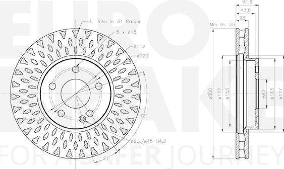 Eurobrake 58153133136 - Kočioni disk www.molydon.hr