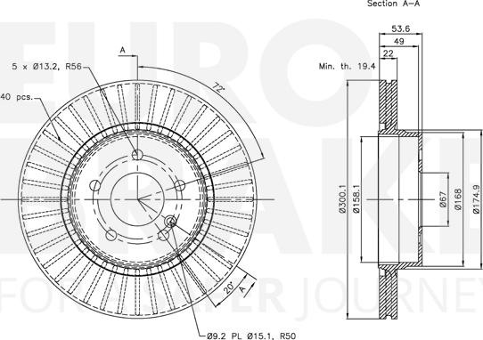 Eurobrake 5815313389 - Kočioni disk www.molydon.hr