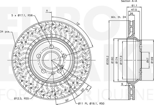 Eurobrake 5815313385 - Kočioni disk www.molydon.hr