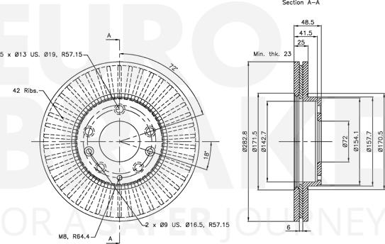 Eurobrake 5815313245 - Kočioni disk www.molydon.hr