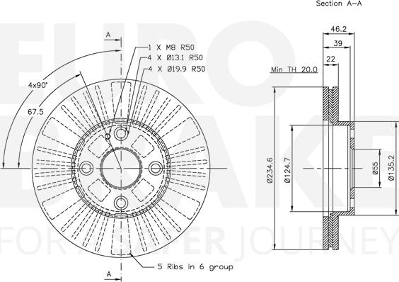 Eurobrake 5815313234 - Kočioni disk www.molydon.hr