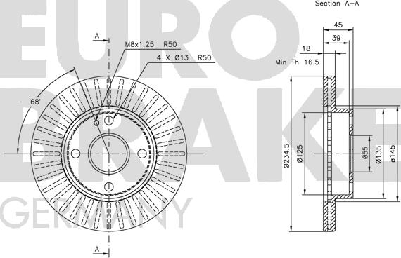 Eurobrake 5815313223 - Kočioni disk www.molydon.hr