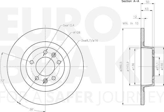 Eurobrake 5815313740 - Kočioni disk www.molydon.hr