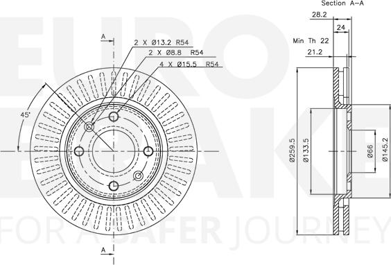 Eurobrake 5815313719 - Kočioni disk www.molydon.hr