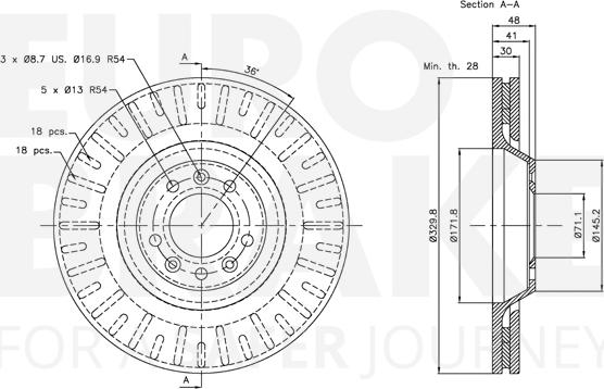 Eurobrake 5815313728 - Kočioni disk www.molydon.hr