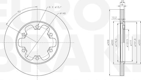 Eurobrake 5815312596 - Kočioni disk www.molydon.hr