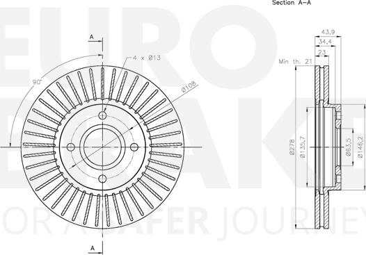 Eurobrake 5815312588 - Kočioni disk www.molydon.hr