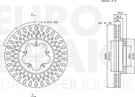 Eurobrake 5815312575 - Kočioni disk www.molydon.hr