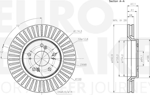 Eurobrake 5815312653 - Kočioni disk www.molydon.hr