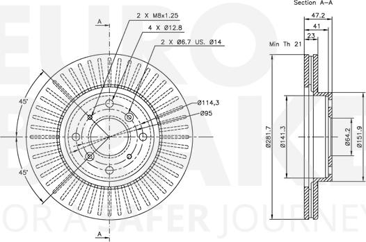 Eurobrake 5815312620 - Kočioni disk www.molydon.hr