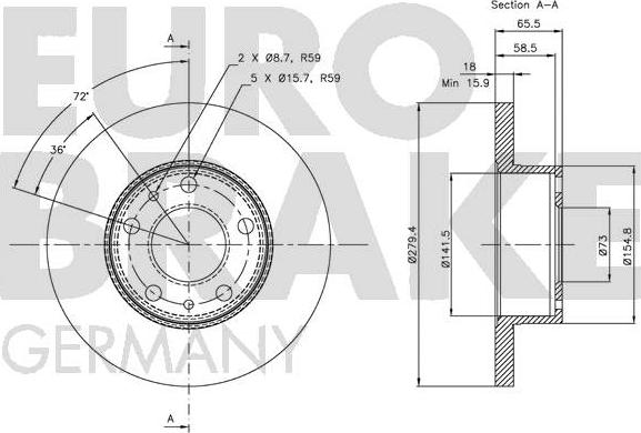 Eurobrake 5815209944 - Kočioni disk www.molydon.hr