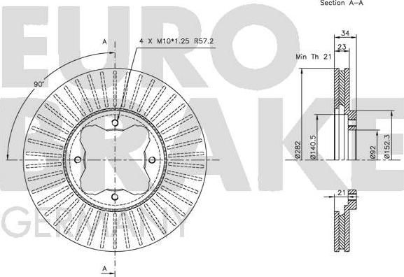 Eurobrake 5815209940 - Kočioni disk www.molydon.hr