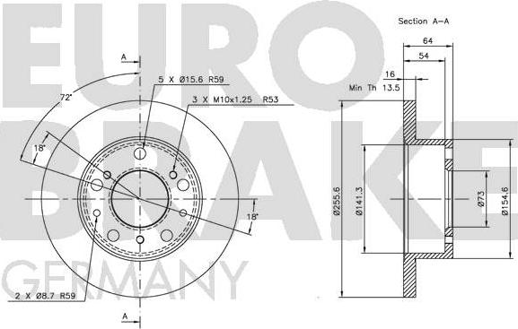 Eurobrake 5815209908 - Kočioni disk www.molydon.hr