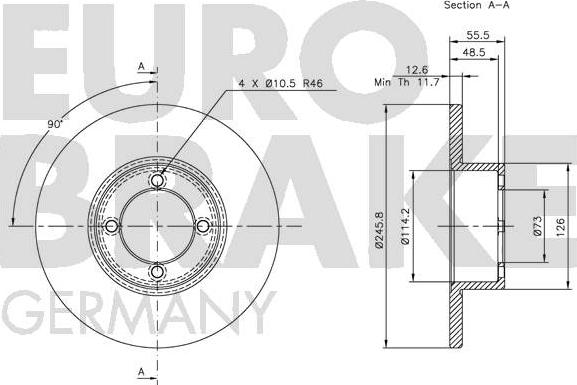 Eurobrake 5815209903 - Kočioni disk www.molydon.hr