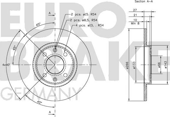 Eurobrake 5815209914 - Kočioni disk www.molydon.hr