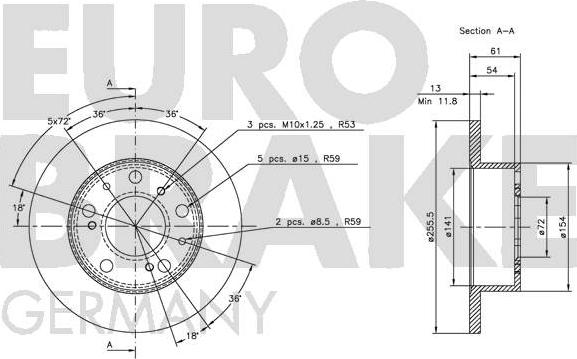 Eurobrake 5815209913 - Kočioni disk www.molydon.hr