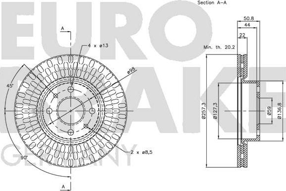 Eurobrake 5815209924 - Kočioni disk www.molydon.hr