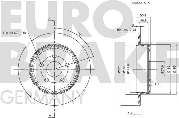 Eurobrake 5815209310 - Kočioni disk www.molydon.hr