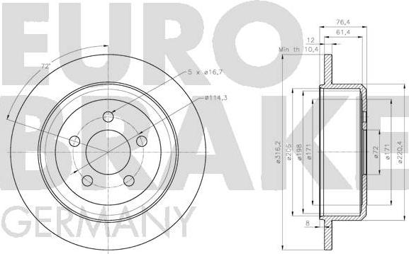 Eurobrake 5815209322 - Kočioni disk www.molydon.hr