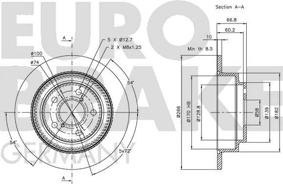 Eurobrake 5815204404 - Kočioni disk www.molydon.hr