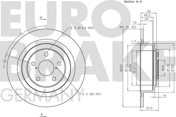 Eurobrake 5815204415 - Kočioni disk www.molydon.hr