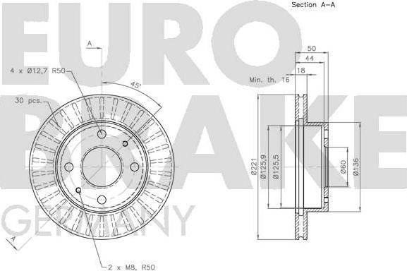 Eurobrake 5815204413 - Kočioni disk www.molydon.hr