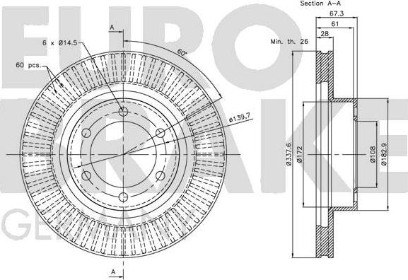 Eurobrake 5815204598 - Kočioni disk www.molydon.hr