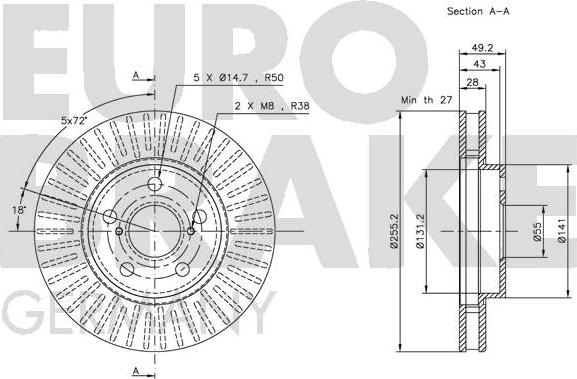 Eurobrake 5815204544 - Kočioni disk www.molydon.hr