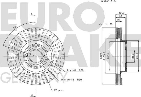 Eurobrake 5815204540 - Kočioni disk www.molydon.hr