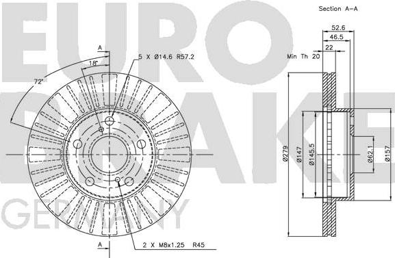 Eurobrake 5815204560 - Kočioni disk www.molydon.hr