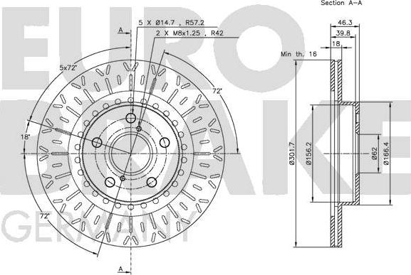 Eurobrake 5815204562 - Kočioni disk www.molydon.hr