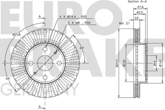 Eurobrake 5815204515 - Kočioni disk www.molydon.hr