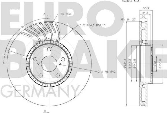 Eurobrake 58152045104 - Kočioni disk www.molydon.hr