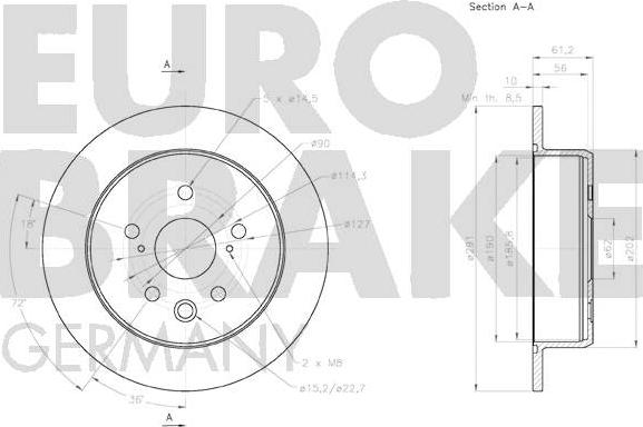 Eurobrake 58152045135 - Kočioni disk www.molydon.hr