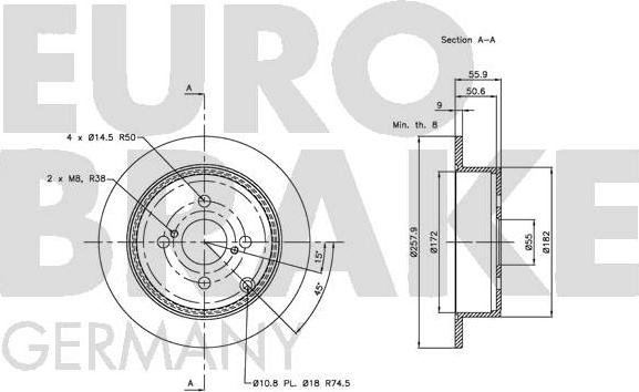 Eurobrake 5815204584 - Kočioni disk www.molydon.hr