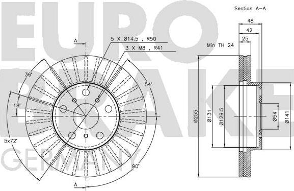 Eurobrake 5815204538 - Kočioni disk www.molydon.hr