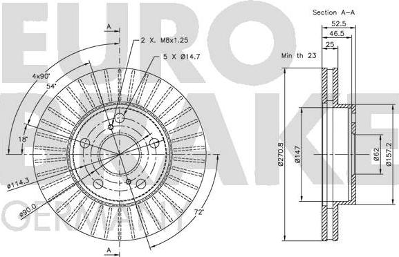 Eurobrake 5815204532 - Kočioni disk www.molydon.hr