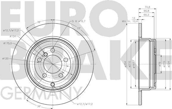 Eurobrake 5815204047 - Kočioni disk www.molydon.hr