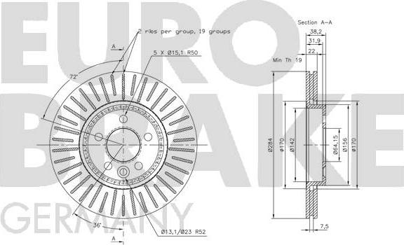 Eurobrake 5815314055 - Kočioni disk www.molydon.hr