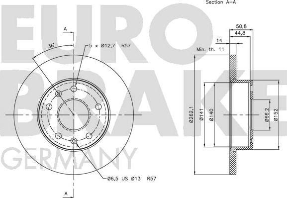 Eurobrake 5815204014 - Kočioni disk www.molydon.hr