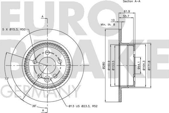 Eurobrake 5815204018 - Kočioni disk www.molydon.hr