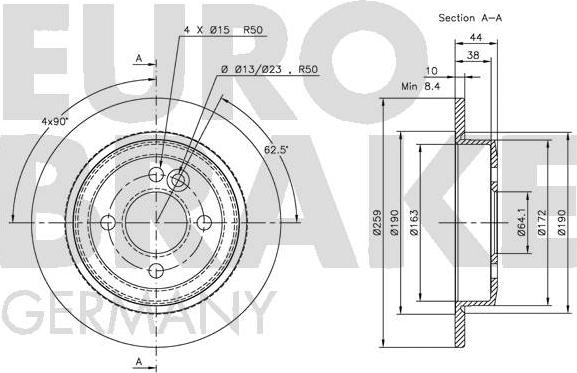 Eurobrake 5815204017 - Kočioni disk www.molydon.hr