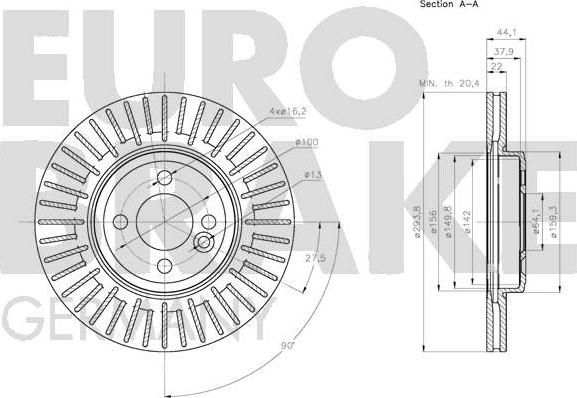 Eurobrake 5815204035 - Kočioni disk www.molydon.hr